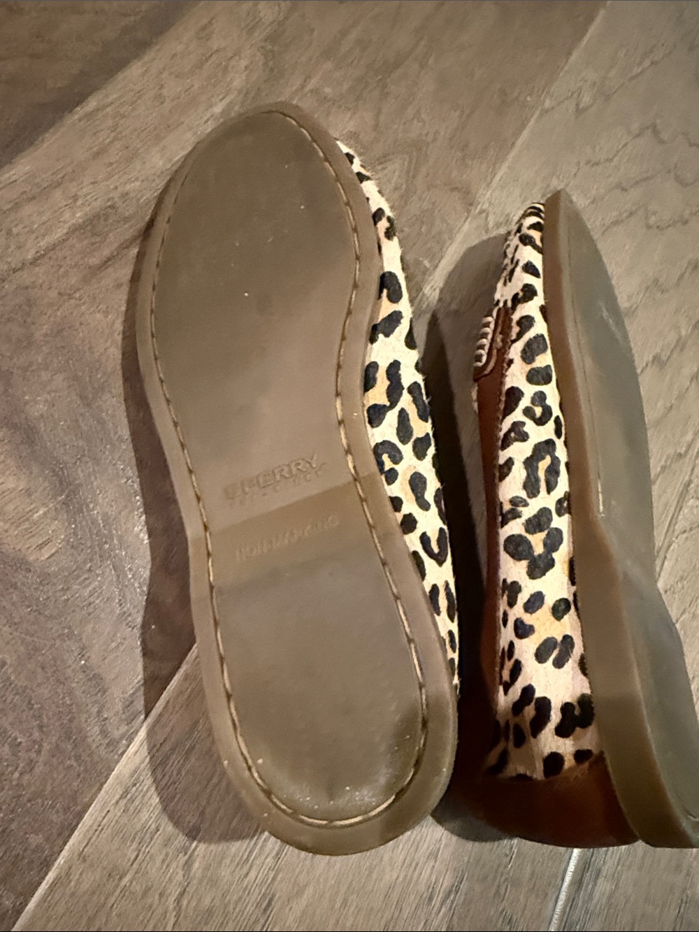 Sperry Top Sider Leopard Print Penny Loafers with Brown Trim, sz 9.5M - Picture 7 of 9